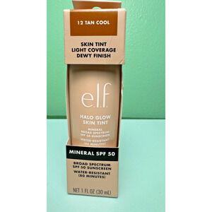 NEW e.l.f. Halo Glow Skin Tint 12 TAN COOL SPF 50, Vegan & Cruelty-Free sunblock